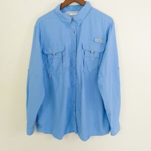Columbia PFG Button Down Shirt Blue Size 2XL